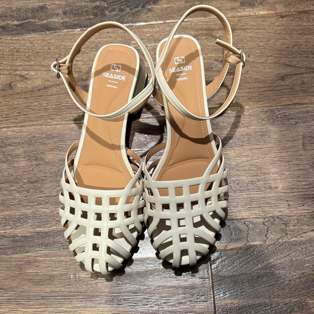 Seaside Woven Cream Sandals